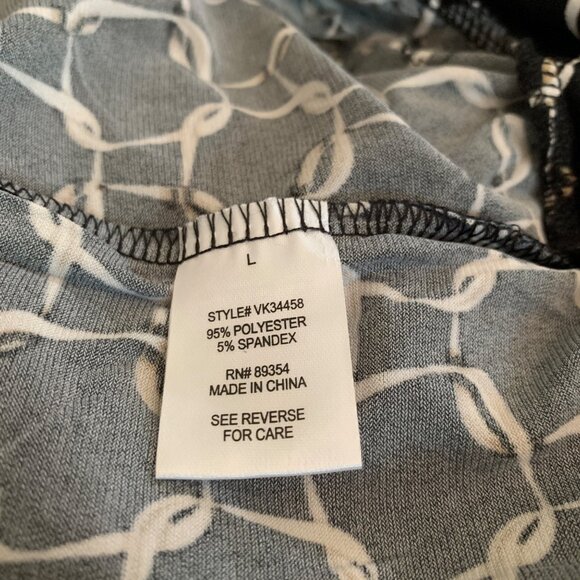 NWT Adrienne Vittadini Women's Blouse B&W Geometric High-Neck Banded Waist Sz - Picture 13 of 14